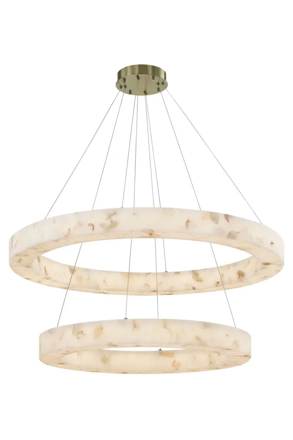 Collection: LumenAria Finish: Brushed Brass Glass: Alabaster Rocks Width: 42.00" Height: 3.50" Canopy: 8.5" Dia x 1.75" H Maximum Wattage: 77.00 W Light Source: LED Light Output: 6200.00 lm Delivered Lumens: 5370.00 lm Voltage: 120.00 V Safety Listing: UL/ETL Safety Rating: Damp LED