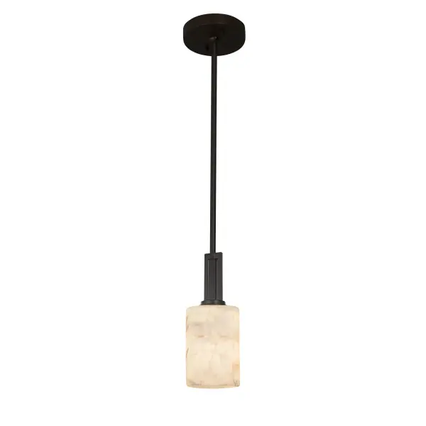 Collection: Alabaster Rocks Finish: Matte Black Glass: Shaved Alabaster Rocks Cast Into Resin Width: 4.00" Height: 10.50" Canopy: 1" H x 5.25" Dia. Number of Bulbs: 1 Maximum Wattage: 40.00 W Bulb Type: Torpedo Safety Listing: Damp Safety Rating: Damp