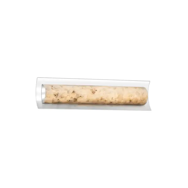 Collection: Alabaster Rocks Finish: Polished Chrome Glass: Shaved Alabaster Rocks Cast Into Resin Notes: Dedicated LED engine included Width: 21.50" Height: 5.00" Extension from Wall: 2.50" Top to Outlet: 10.75" Maximum Wattage: 19.00 W Bulb Type: LED Light Source: LED Light Output: 1575.00 lm Safety Listing: Damp Safety Rating: Damp ADA LED