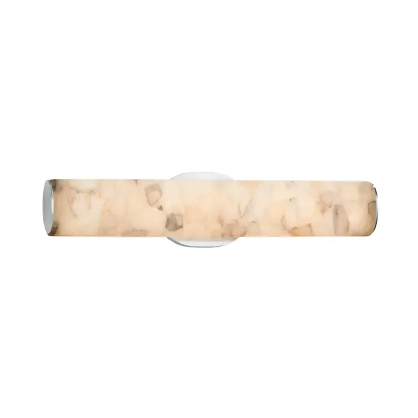 Collection: Alabaster Rocks Finish: Polished Chrome Glass: Shaved Alabaster Rocks Cast Into Resin Width: 20.25" Height: 4.50" Extension from Wall: 3.00" Maximum Wattage: 19.00 W Bulb Type: LED Light Source: LED Light Output: 1575.00 lm Color Temperature: 3000 K CRI: 90 Safety Listing: UL Safety Rating: Damp ADA LED
