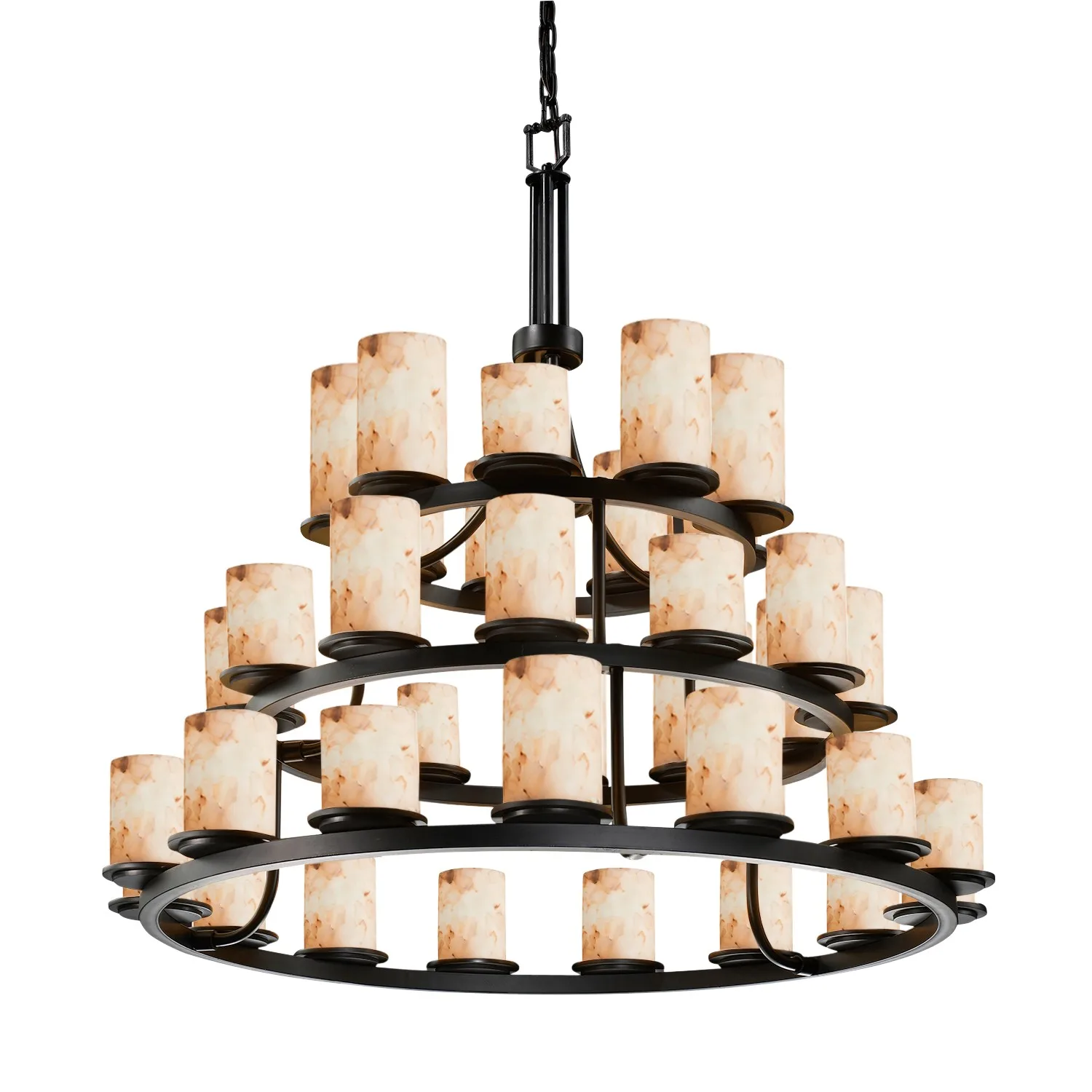 Alabaster Rocks 36 Light Chandelier in Dark Bronze