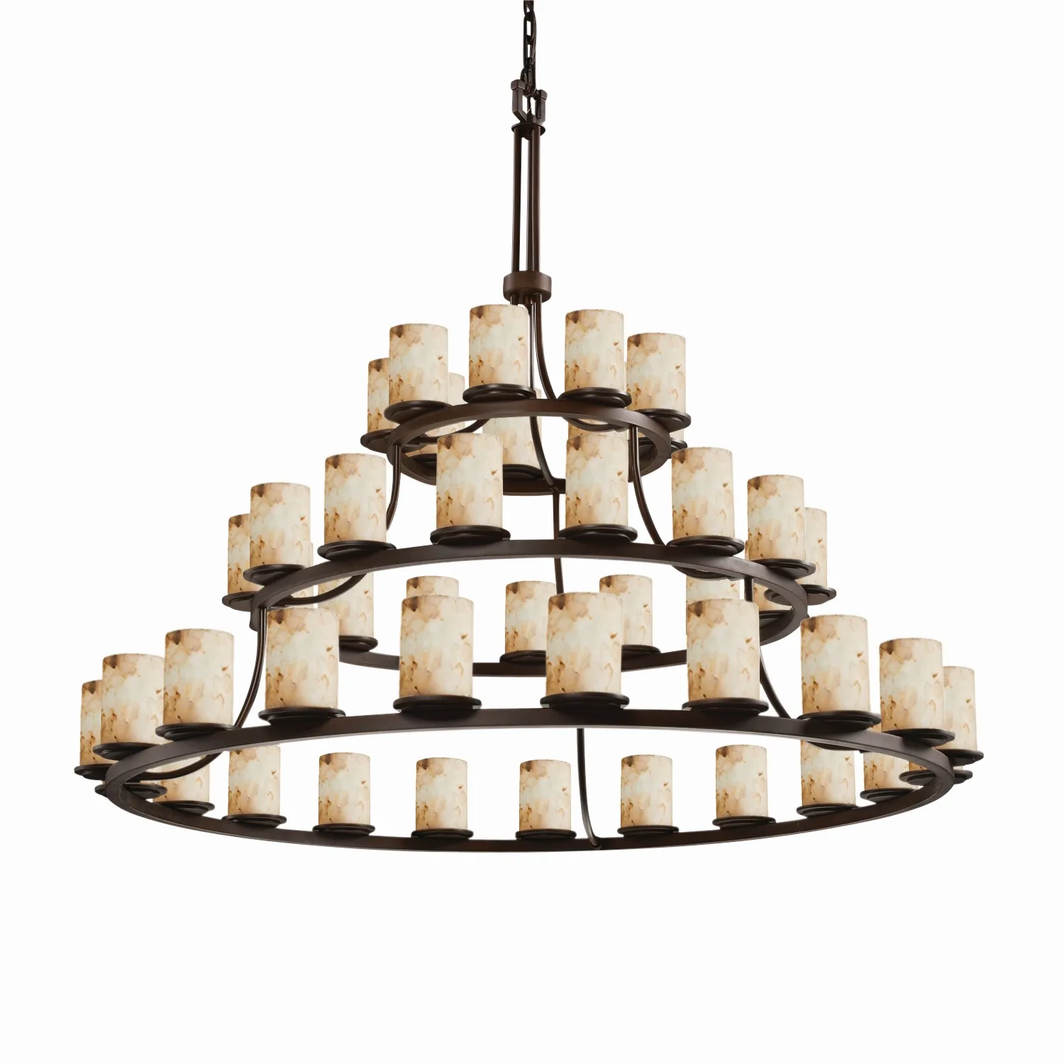 Alabaster Rocks 45 Light Chandelier in Dark Bronze