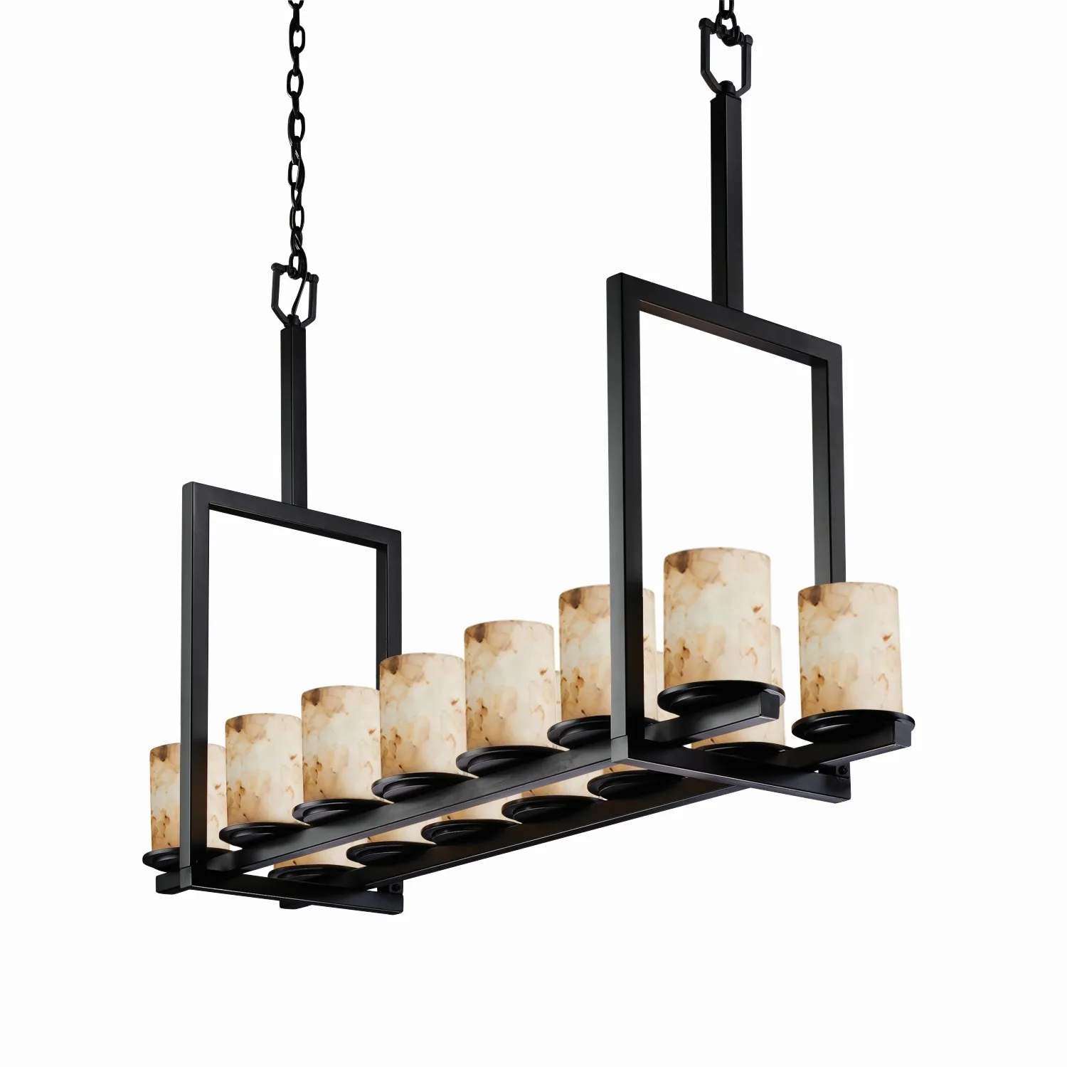 Alabaster Rocks 14 Light Chandelier in Matte Black