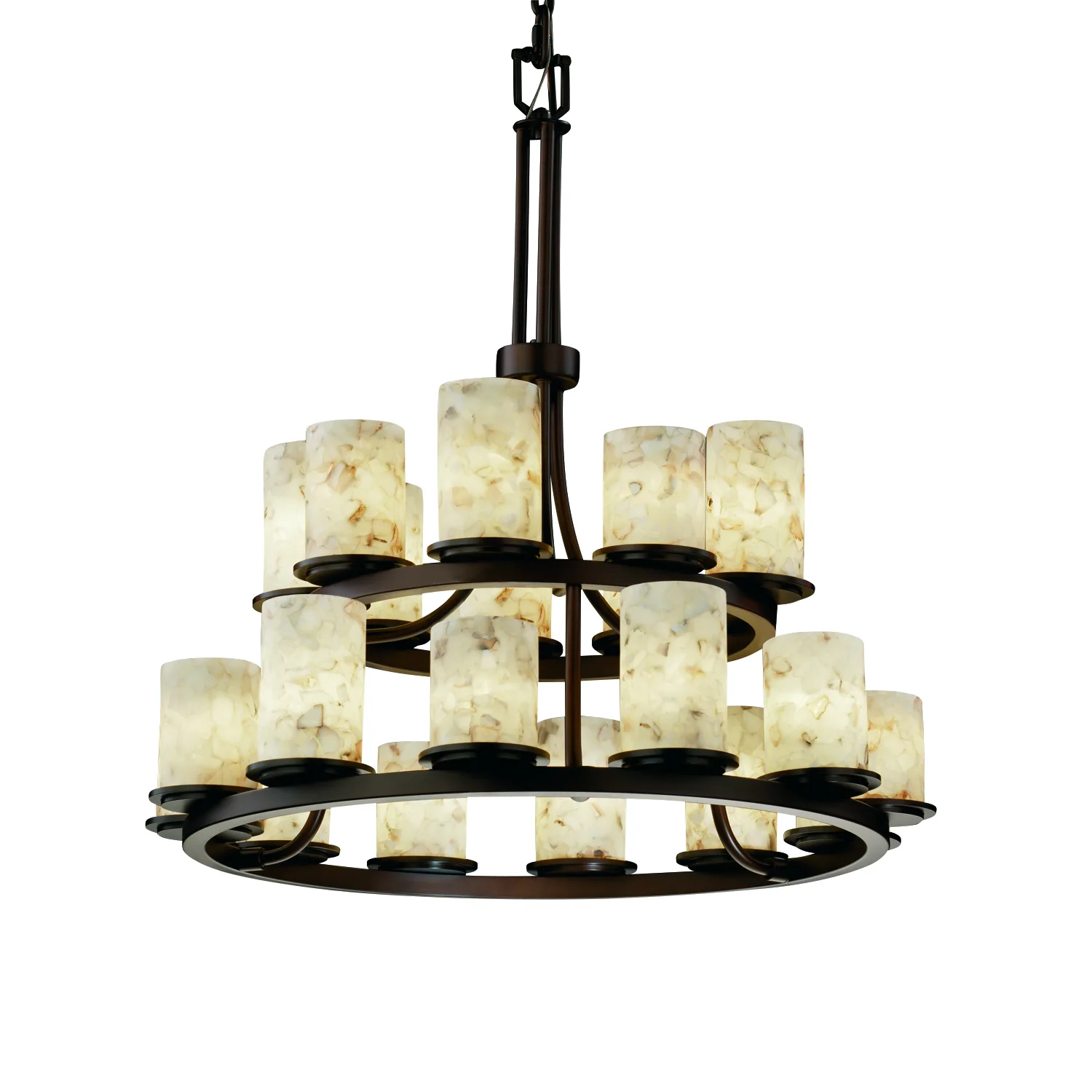 Alabaster Rocks 21 Light Chandelier in Dark Bronze