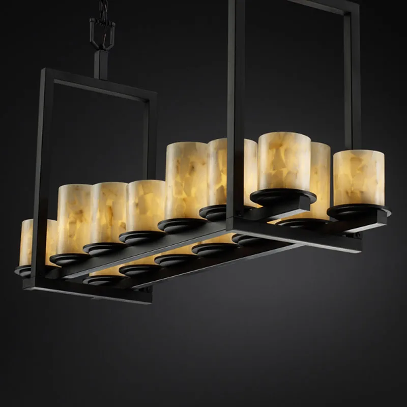 Alabaster Rocks 14 Light Chandelier in Matte Black