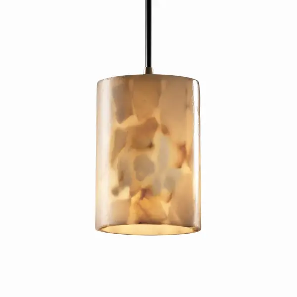 Collection: Alabaster Rocks Finish: Antique Brass Glass: Shaved Alabaster Rocks Cast Into Resin Notes: Each shade includes 8 ft. of Black or White cord for adjustable drops. Also available in Brushed Nickel, Matte Black, Antique Brass, Polished Chrome finish. Width: 4.00" Height: 5.50" Wire: 8` Canopy: .75" H x 5.25" Dia. Number of Bulbs: 1 Maximum Wattage: 40.00 W Bulb Type: BA9 Torpedo Bulb Base: Bayonet Light Source: LED Safety Listing: Damp Safety Rating: Damp Energy Efficient