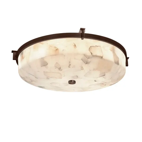 Collection: Alabaster Rocks Finish: Dark Bronze Glass: Shaved Alabaster Rocks Cast Into Resin Width: 20.75" Height: 5.00" Number of Bulbs: 3 Maximum Wattage: 40.00 W Bulb Type: A19 Safety Listing: Damp Safety Rating: Damp