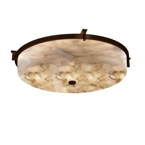 Collection: Alabaster Rocks Finish: Dark Bronze Glass: Shaved Alabaster Rocks Cast Into Resin Width: 20.75" Height: 5.00" Maximum Wattage: 50.00 W Bulb Type: LED Light Source: LED Light Output: 4000.00 lm Safety Listing: Damp Safety Rating: Damp LED
