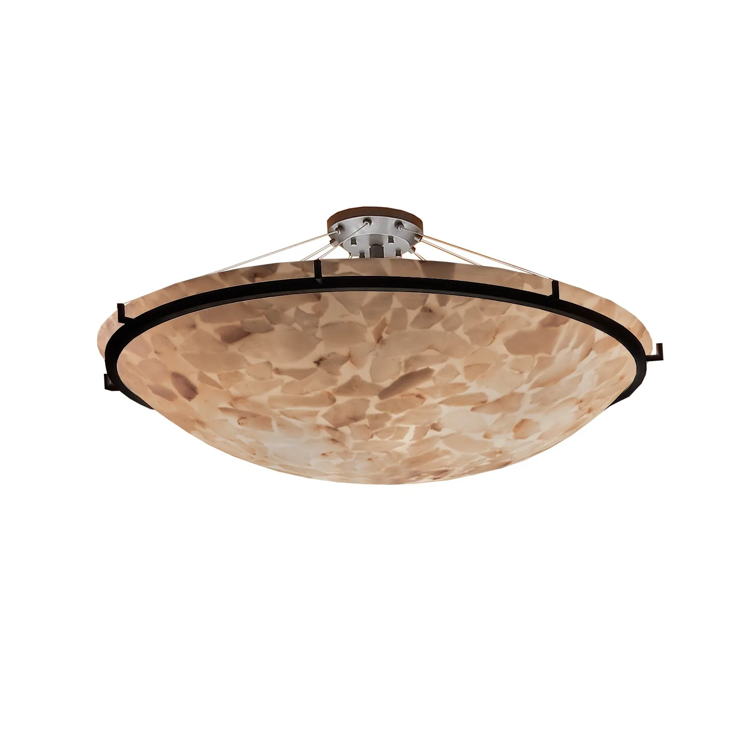 Alabaster Rocks Eight Light Semi-Flush Mount in Dark Bronze