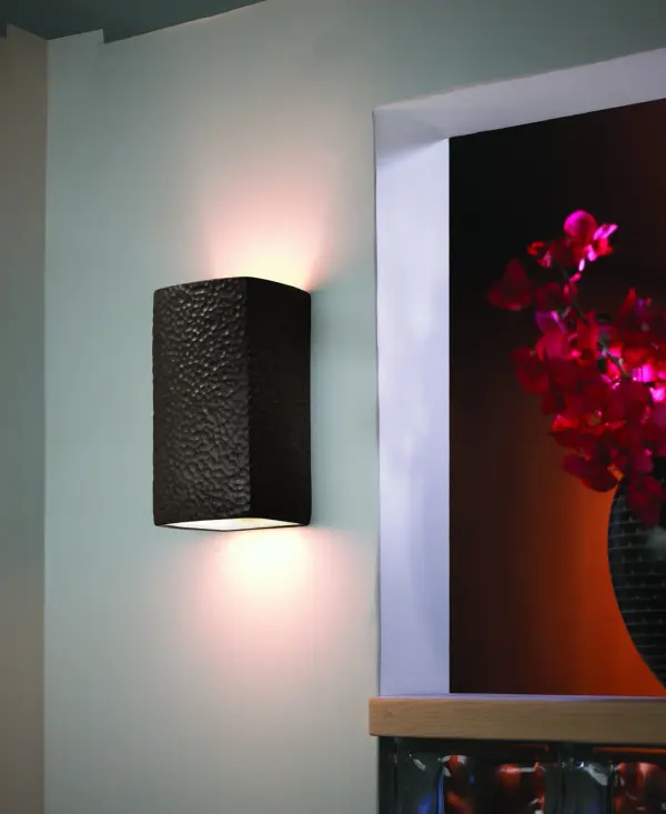 Ceramic Small Rectangle Wall Sconce - Open Top & Bottom