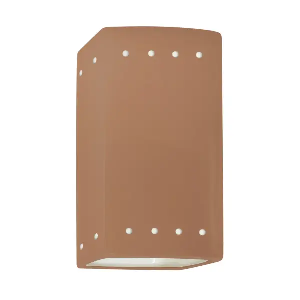 Collection: Ambiance Finish: Adobe Width: 5.25" Height: 9.50" Extension from Wall: 4.50" Number of Bulbs: 1 Maximum Wattage: 100.00 W Bulb Type: A19 Country of Origin: USA Safety Rating: Damp