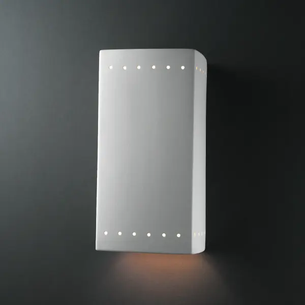 Collection: Ambiance Finish: Bisque Notes: This item is available in up to 30 hand-painted finishes, as well as unfinished ceramic bisque (BIS) which is paintable Width: 7.25" Height: 13.50" Extension from Wall: 6.50" Top to Outlet: 6.75" Number of Bulbs: 1 Maximum Wattage: 75.00 W Bulb Type: Par 30 Country of Origin: USA Safety Listing: Wet