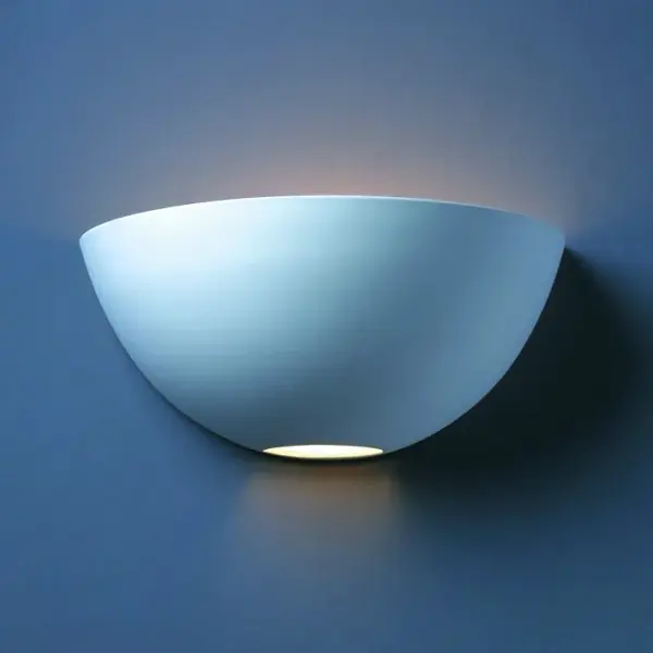 Collection: Ambiance Finish: Bisque Notes: This item is available in up to 30 hand-painted finishes, as well as unfinished ceramic bisque (BIS) which is paintable Width: 13.25" Height: 6.00" Extension from Wall: 6.75" Top to Outlet: 3.00" Number of Bulbs: 1 Maximum Wattage: 150.00 W Bulb Type: A21 Bulb Base: Medium Country of Origin: USA Safety Listing: Damp