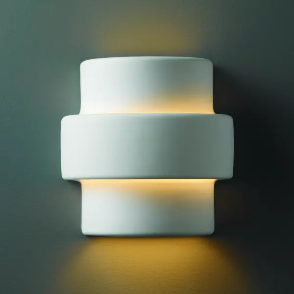 Collection: Ambiance Finish: Bisque Notes: This item is available in up to 30 hand-painted finishes, as well as unfinished ceramic bisque (BIS) which is paintable Width: 8.50" Height: 8.75" Extension from Wall: 5.25" Top to Outlet: 4.50" Number of Bulbs: 1 Maximum Wattage: 150.00 W Bulb Type: A21 Bulb Base: Medium Country of Origin: USA Safety Listing: Damp