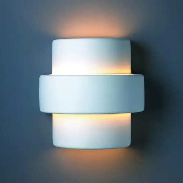 Collection: Ambiance Finish: Bisque Notes: This item is available in up to 30 hand-painted finishes, as well as unfinished ceramic bisque (BIS) which is paintable Width: 10.50" Height: 10.50" Extension from Wall: 6.50" Top to Outlet: 3.00" Number of Bulbs: 2 Maximum Wattage: 100.00 W Bulb Type: A19 Bulb Base: E26-Medium Country of Origin: USA Safety Listing: Damp