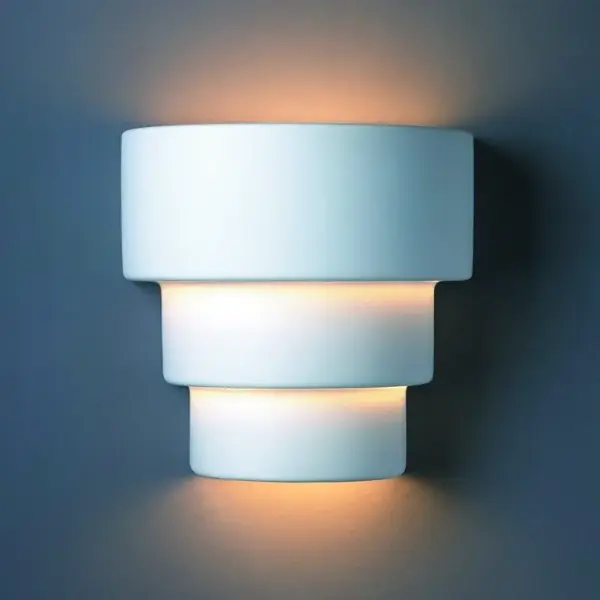 Collection: Ambiance Finish: Bisque Notes: This item is available in up to 30 hand-painted finishes, as well as unfinished ceramic bisque (BIS) which is paintable Width: 10.75" Height: 10.25" Extension from Wall: 6.25" Top to Outlet: 3.00" Number of Bulbs: 2 Maximum Wattage: 100.00 W Bulb Type: A19 Bulb Base: E26-Medium Country of Origin: USA Safety Listing: Damp