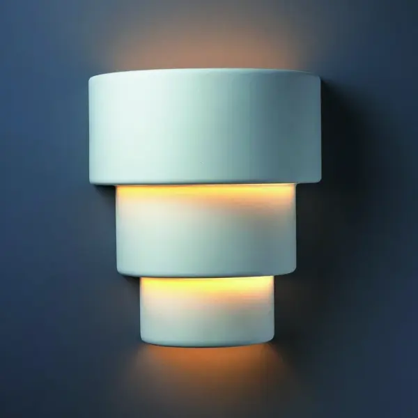 Collection: Ambiance Finish: Bisque Notes: This item is available in up to 30 hand-painted finishes, as well as unfinished ceramic bisque (BIS) which is paintable Width: 12.75" Height: 14.25" Extension from Wall: 6.25" Top to Outlet: 7.25" Number of Bulbs: 1 Maximum Wattage: 100.00 W Bulb Type: A19 Bulb Base: E26-Medium Country of Origin: USA Safety Listing: Wet