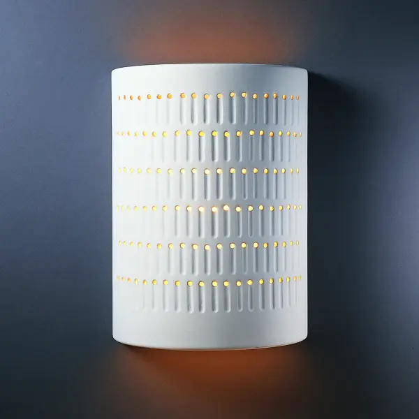 Collection: Ambiance Finish: Bisque Notes: This item is available in up to 30 hand-painted finishes, as well as unfinished ceramic bisque (BIS) which is paintable Width: 9.75" Height: 13.25" Extension from Wall: 5.00" Top to Outlet: 6.75" Number of Bulbs: 1 Maximum Wattage: 100.00 W Bulb Type: A19 Bulb Base: E26-Medium Country of Origin: USA Safety Listing: Wet