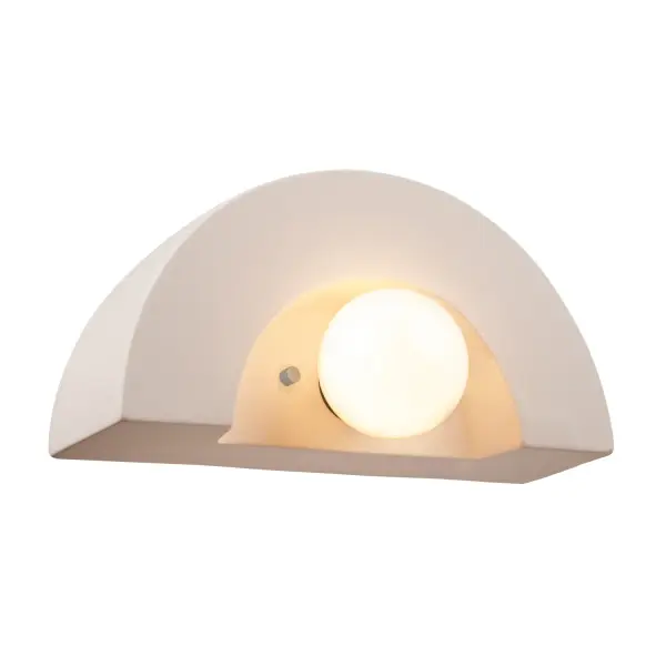 Collection: Ambiance Collection Finish: Bisque Width: 12.00" Height: 6.00" Extension from Wall: 6.00" Number of Bulbs: 1 Maximum Wattage: 100.00 W Bulb Type: E26 Bulb Base: E26 Country of Origin: USA Safety Rating: Damp