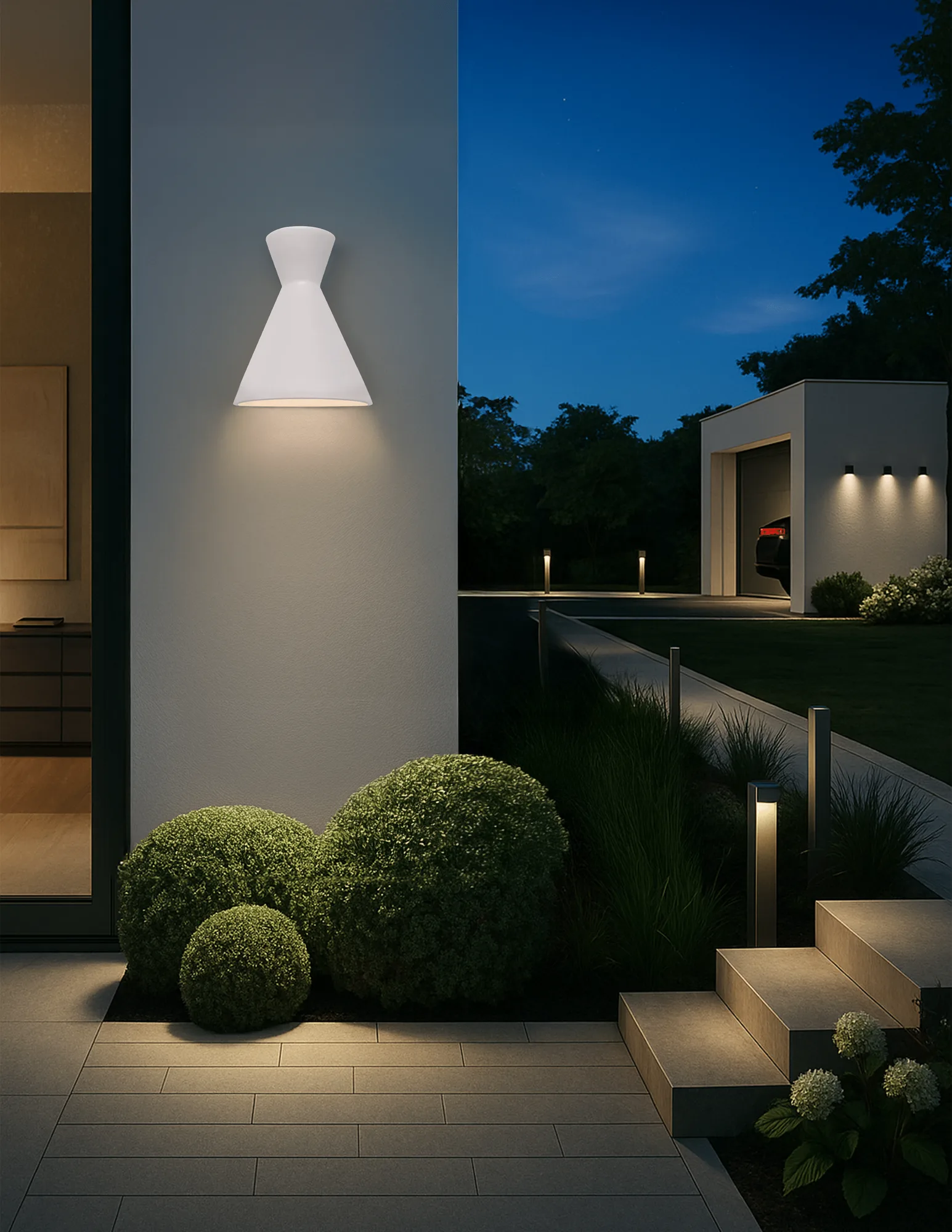 Ceramic Retro LED Outdoor Wall Sconce – Closed Top