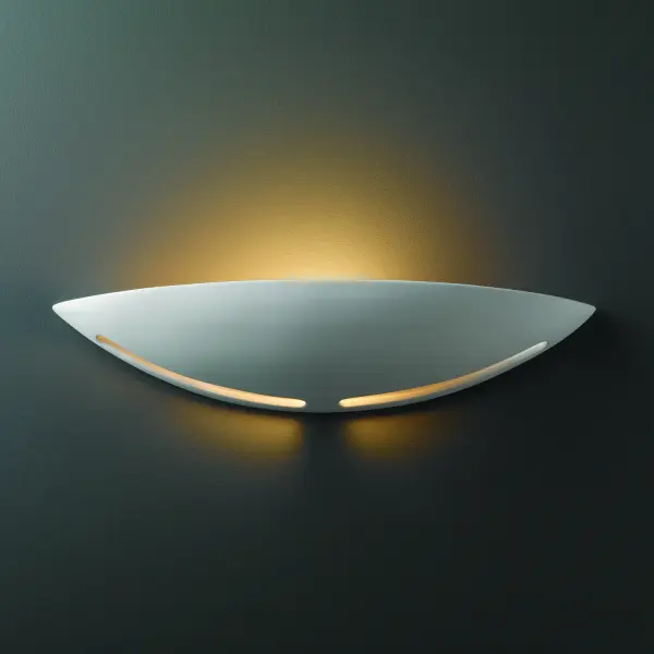 Collection: Ambiance Finish: Bisque Notes: This item is available in up to 30 hand-painted finishes, as well as unfinished ceramic bisque (BIS) which is paintable Width: 18.75" Height: 3.75" Extension from Wall: 4.00" Top to Outlet: 2.00" Number of Bulbs: 1 Maximum Wattage: 100.00 W Bulb Type: A19 Bulb Base: E26-Medium Country of Origin: USA Safety Listing: Damp ADA