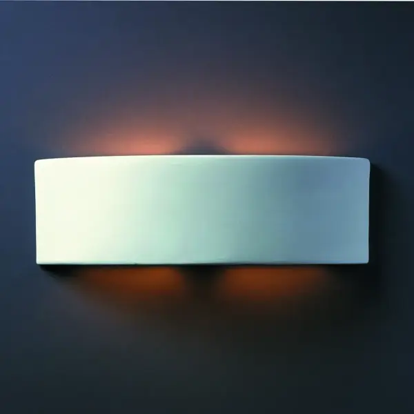 Collection: Ambiance Finish: Bisque Notes: This item is available in up to 30 hand-painted finishes, as well as unfinished ceramic bisque (BIS) which is paintable Width: 19.50" Height: 6.00" Extension from Wall: 4.00" Top to Outlet: 3.00" Number of Bulbs: 2 Maximum Wattage: 100.00 W Bulb Type: A19 Bulb Base: E26-Medium Country of Origin: USA Safety Listing: Damp ADA
