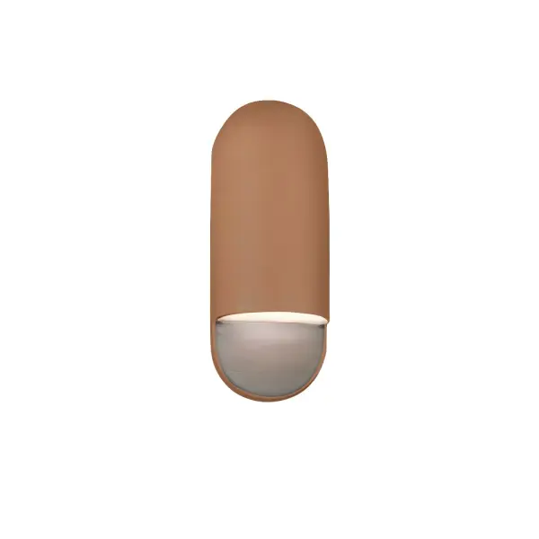 Collection: Ambiance Finish: Adobe Width: 5.00" Height: 14.00" Extension from Wall: 4.00" Number of Bulbs: 1 Maximum Wattage: 100.00 W Bulb Type: A19 Country of Origin: USA Safety Rating: Damp ADA