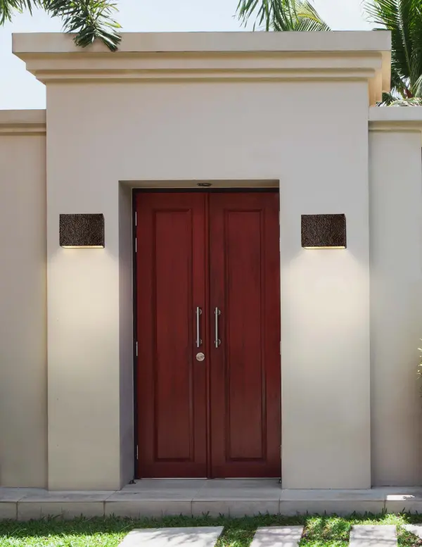 Ceramic Large ADA Rectangle (Outdoor) Wall Sconce - Closed Top