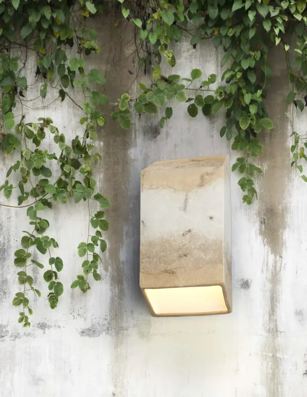 Ceramic Small ADA Tapered Rectangle Outdoor LED Wall Sconce (Closed Top)