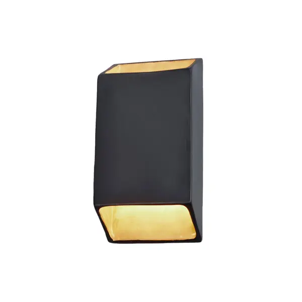 Collection: Ambiance Finish: Carbon Matte Black with Champagne Gold internal Width: 7.00" Height: 14.00" Extension from Wall: 3.75" Maximum Wattage: 12.00 W Light Source: LED Light Output: 1000.00 lm Country of Origin: USA Safety Rating: Damp ADA LED