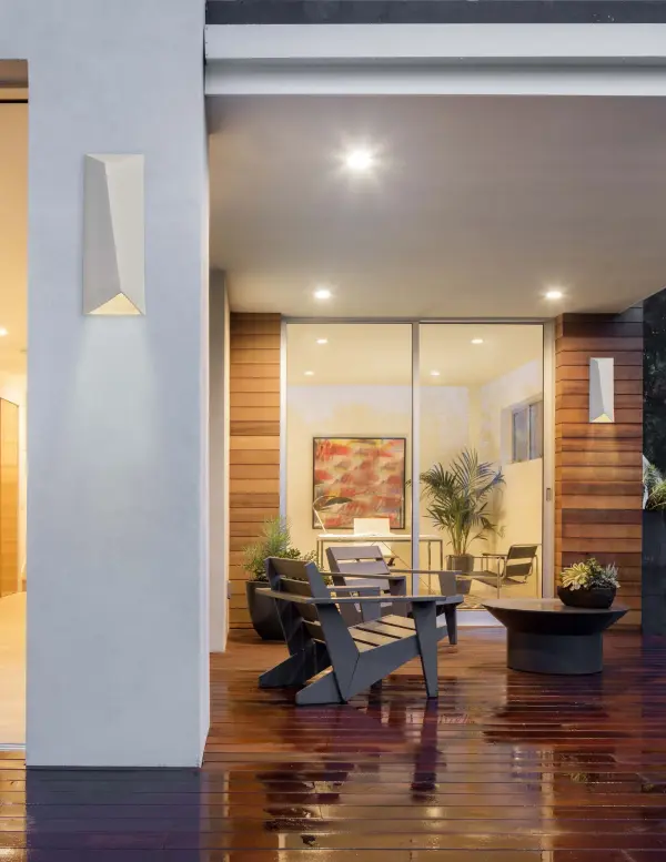 Ceramic ADA Diagonal Rectangle Outdoor LED Wall Sconce (Closed Top)