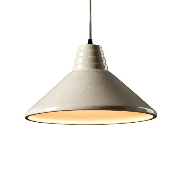 Collection: Radiance Finish: White Crackle Width: 14.75" Height: 8.25" Canopy: .75" H x 5" Dia. Number of Bulbs: 1 Maximum Wattage: 40.00 W Country of Origin: USA Safety Rating: Damp