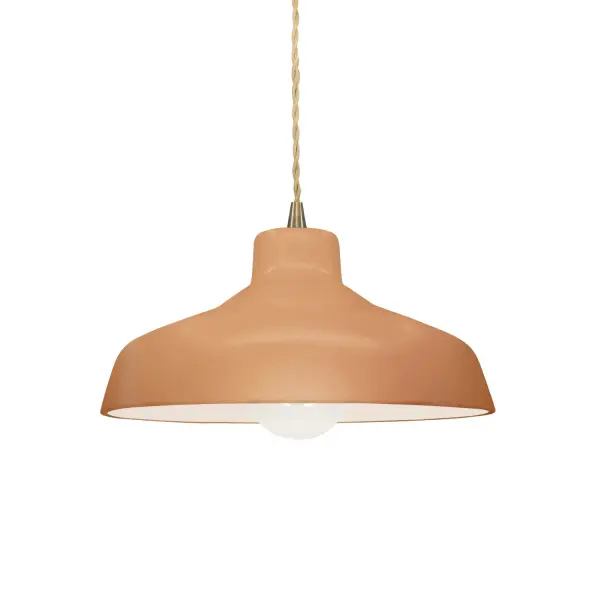 Collection: Radiance Finish: Adobe Width: 11.50" Height: 5.75" Canopy: .75" H x 5" Dia. Number of Bulbs: 1 Maximum Wattage: 40.00 W Bulb Base: E26 Country of Origin: USA Safety Listing: UL Safety Rating: Damp