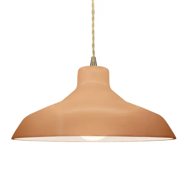 Collection: Radiance Finish: Adobe Width: 15.50" Height: 7.25" Canopy: .75" H x 5" Dia. Number of Bulbs: 1 Maximum Wattage: 40.00 W Bulb Base: E26 Country of Origin: USA Safety Listing: UL Safety Rating: Damp