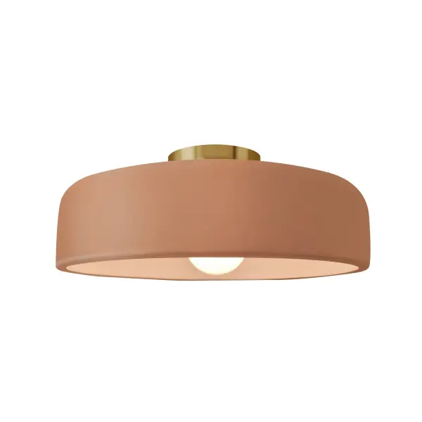 Collection: Radiance Finish: Adobe Width: 13.00" Height: 6.00" Canopy: .75" H x 5" Dia. Number of Bulbs: 1 Maximum Wattage: 100.00 W Bulb Base: E26 Country of Origin: USA Safety Listing: UL Safety Rating: Damp