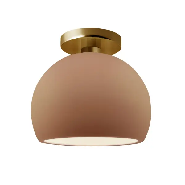 Collection: Radiance Finish: Adobe Width: 7.00" Height: 7.00" Canopy: .75" H x 5" Dia. Number of Bulbs: 1 Maximum Wattage: 100.00 W Bulb Type: A19 Country of Origin: USA Safety Listing: UL Safety Rating: Damp