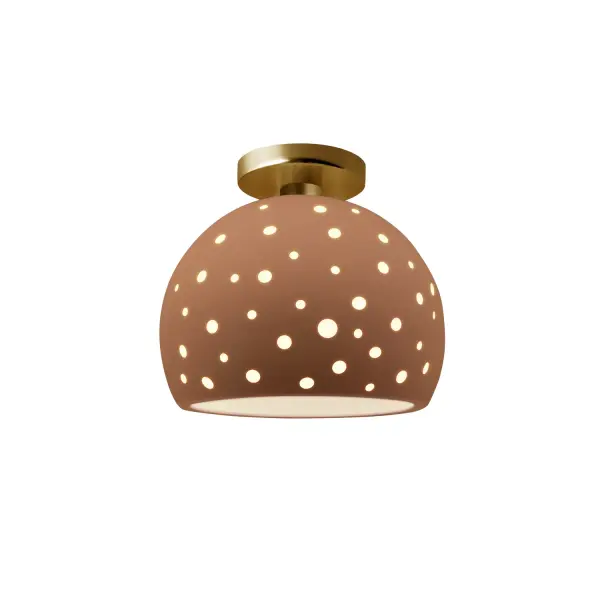 Collection: Radiance Collection Finish: Brushed Brass Width: 10.00" Height: 9.00" Canopy: .75" H x 5" Dia. Number of Bulbs: 1 Maximum Wattage: 100.00 W Bulb Type: A-19 Country of Origin: USA Safety Listing: UL Safety Rating: Damp