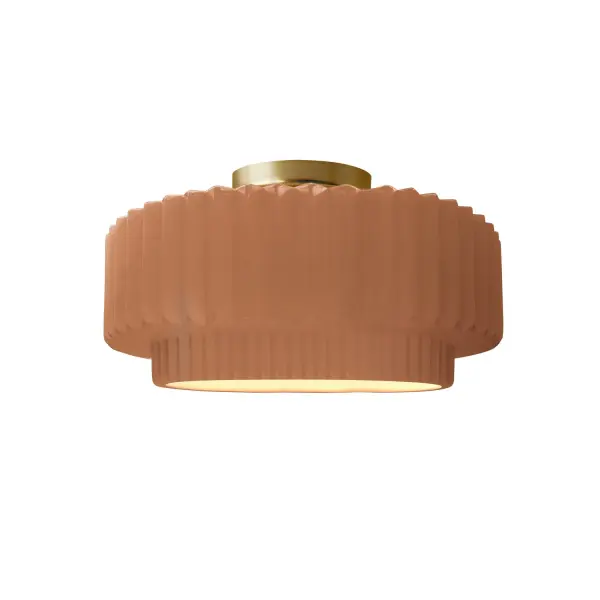 Collection: Radiance Collection Finish: Brushed Brass Width: 12.00" Height: 7.00" Canopy: .75" H x 5" Dia. Number of Bulbs: 1 Maximum Wattage: 100.00 W Bulb Type: A-19 Country of Origin: USA Safety Listing: UL Safety Rating: Damp