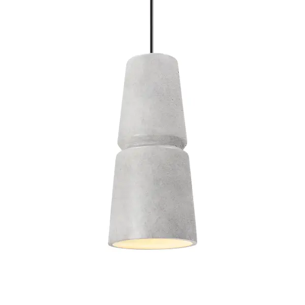 Collection: Radiance Finish: Concrete Width: 6.00" Height: 13.50" Canopy: .75" H x 5" Dia. Number of Bulbs: 1 Maximum Wattage: 40.00 W Bulb Type: A19 Country of Origin: USA Safety Rating: Damp