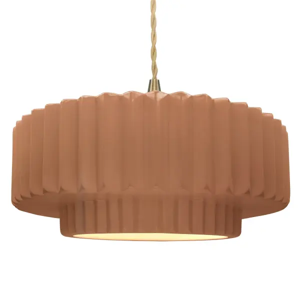 Collection: Radiance Finish: Adobe Width: 16.25" Height: 6.00" Canopy: .75" H x 5" Dia. Number of Bulbs: 1 Maximum Wattage: 40.00 W Bulb Base: E26 Country of Origin: USA Safety Listing: UL Safety Rating: Damp