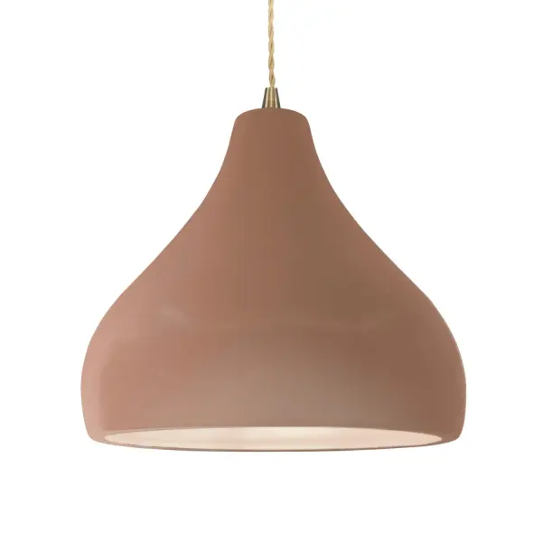 Collection: Radiance Finish: Adobe Width: 13.50" Height: 9.50" Canopy: .75" H x 5" Dia. Number of Bulbs: 1 Maximum Wattage: 40.00 W Bulb Base: E26 Country of Origin: USA Safety Listing: UL Safety Rating: Damp