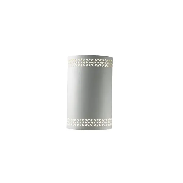 Collection: Ambiance Finish: Bisque Notes: This item is available in up to 30 hand-painted finishes, as well as unfinished ceramic bisque (BIS) which is paintable Width: 6.25" Height: 10.00" Extension from Wall: 5.00" Top to Outlet: 5.00" Number of Bulbs: 1 Maximum Wattage: 100.00 W Bulb Type: A-19 Bulb Base: E26-Medium Country of Origin: China Safety Listing: Wet