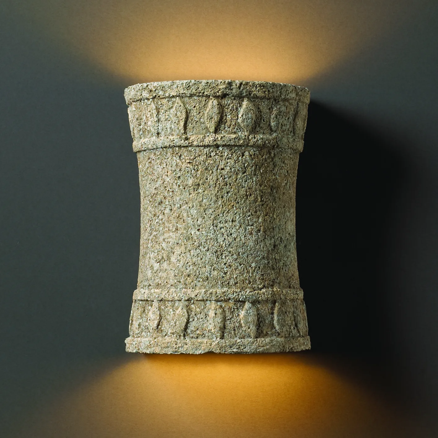 Tuscan Garden Wall Sconce in Mocha Travertine