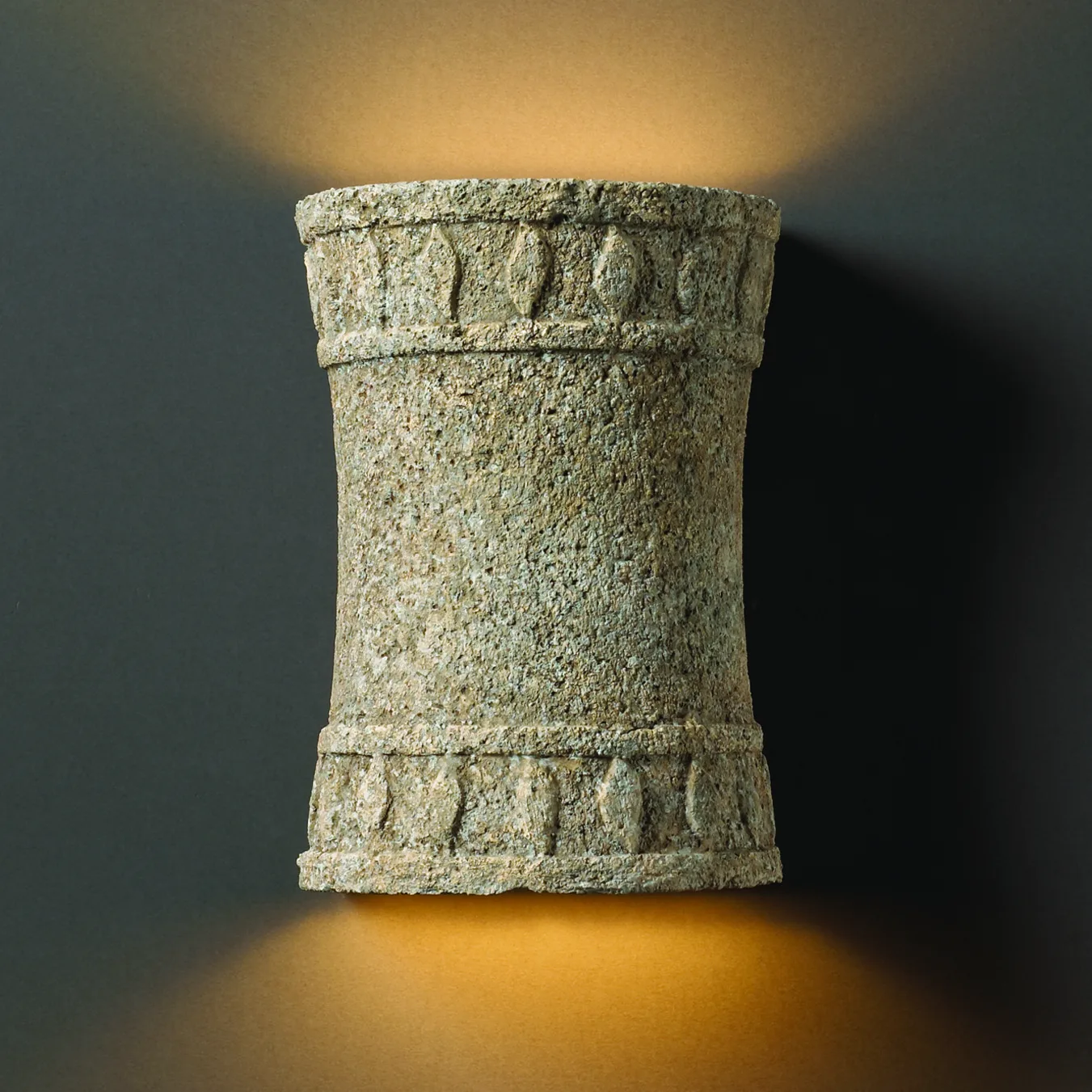 Tuscan Garden Wall Sconce in Mocha Travertine