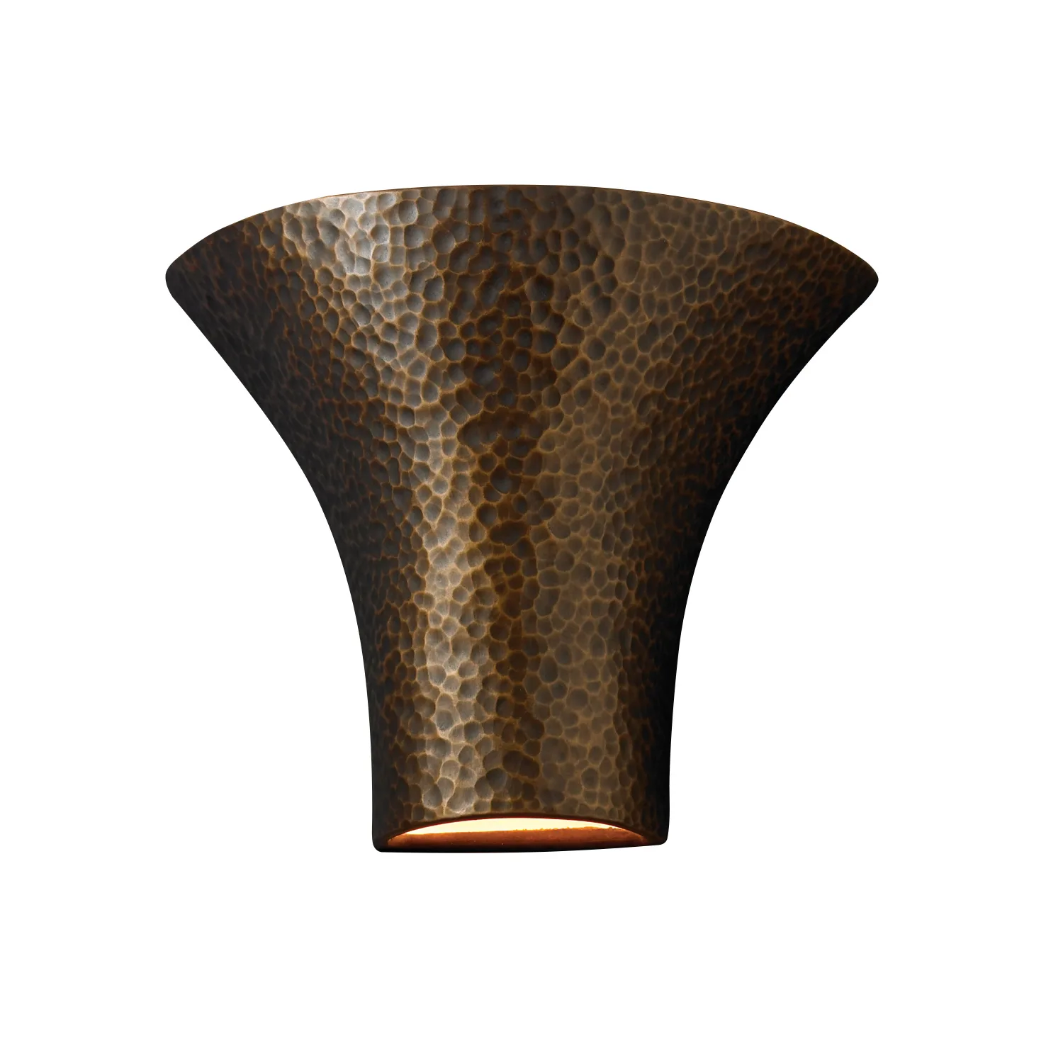 Ambiance LED Wall Sconce in Hammered Brass