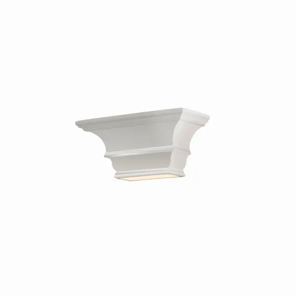 Collection: Ambiance Finish: Bisque Notes: This item is available in up to 30 hand-painted finishes, as well as unfinished ceramic bisque (BIS) which is paintable Width: 14.75" Height: 7.00" Extension from Wall: 6.75" Top to Outlet: 3.50" Number of Bulbs: 1 Maximum Wattage: 60.00 W Bulb Type: A-19 Bulb Base: E26-Medium Country of Origin: China Safety Listing: Damp