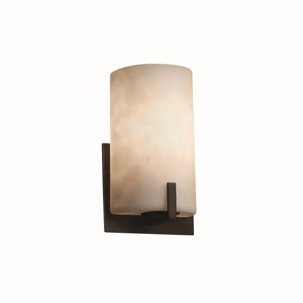 Collection: Clouds Finish: Dark Bronze Glass: Clouds Resin Notes: This fixture can be installed as an uplight or downlight Width: 5.50" Height: 9.00" Extension from Wall: 4.00" Top to Outlet: 6.50" Number of Bulbs: 1 Maximum Wattage: 60.00 W Bulb Type: B13 Torpedo Safety Listing: Damp Safety Rating: Damp ADA