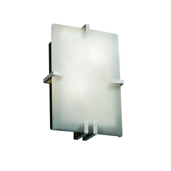 Collection: Clouds Finish: Brushed Nickel Glass: Clouds Resin Notes: (2) 13W lamps included. Also available in Brushed Nickel, Matte Black, Antique Brass, Polished Chrome, Black Nickel finish. Width: 8.50" Height: 12.50" Extension from Wall: 4.00" Top to Outlet: 6.25" Number of Bulbs: 2 Bulb Type: tbd Bulb Base: GU24 Light Source: LED Safety Listing: Damp Safety Rating: Damp ADA LED