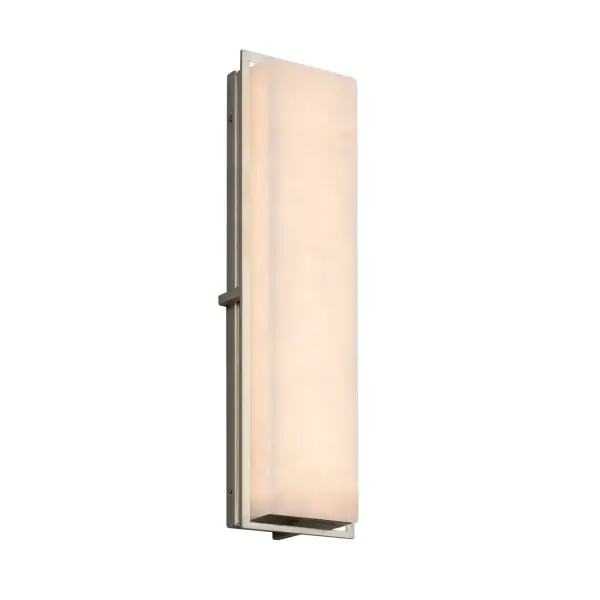 Collection: Clouds Finish: Brushed Nickel Glass: Clouds Resin Width: 6.50" Height: 24.00" Extension from Wall: 3.50" Top to Outlet: 12.00" Maximum Wattage: 22.00 W Bulb Type: LED Light Source: LED Light Output: 1760.00 lm Safety Listing: ETL Safety Rating: Wet ADA LED
