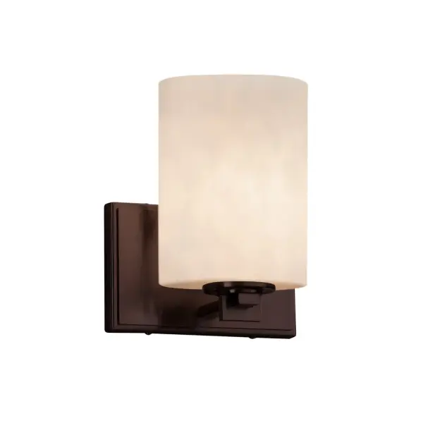 Collection: Clouds Finish: Dark Bronze Glass: Clouds Resin Width: 7.00" Height: 6.75" Extension from Wall: 5.75" Top to Outlet: 6.00" Number of Bulbs: 1 Maximum Wattage: 60.00 W Bulb Type: B13 Torpedo Safety Listing: UL Safety Rating: Damp